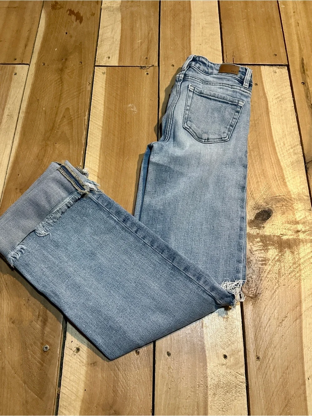 BKE Light Blue Frayed-Hem Kids Jeans